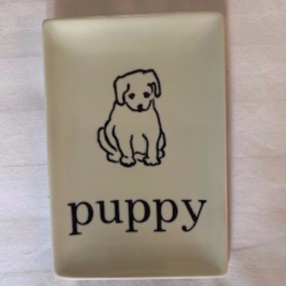Rosanna Vintage Flashcard Puppy Tray, White/Black